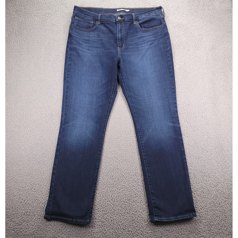 LEVIS 724 Jeans Womens Size 34 High Rise Straight Leg Dark Wash Stretch‎ Denim